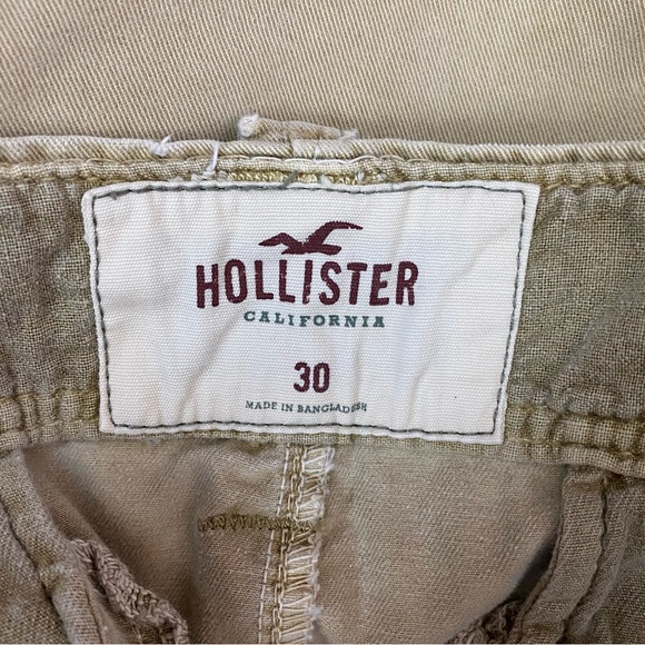 Hollister Shorts Mens Size 30 Khaki Cargo Button Fly Chino Flat - Picture 4 of 6